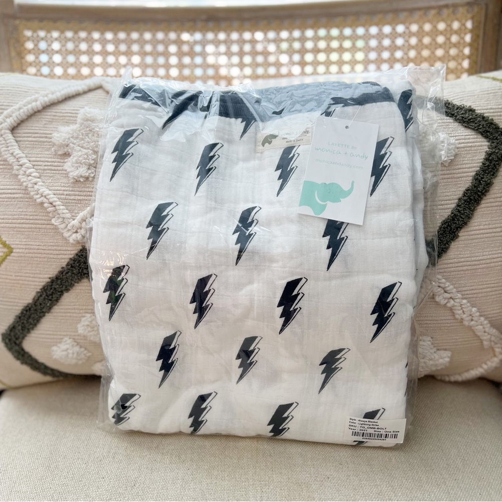 Layette by Monica + Andy Always Blanket (NEW) Lightning Strike